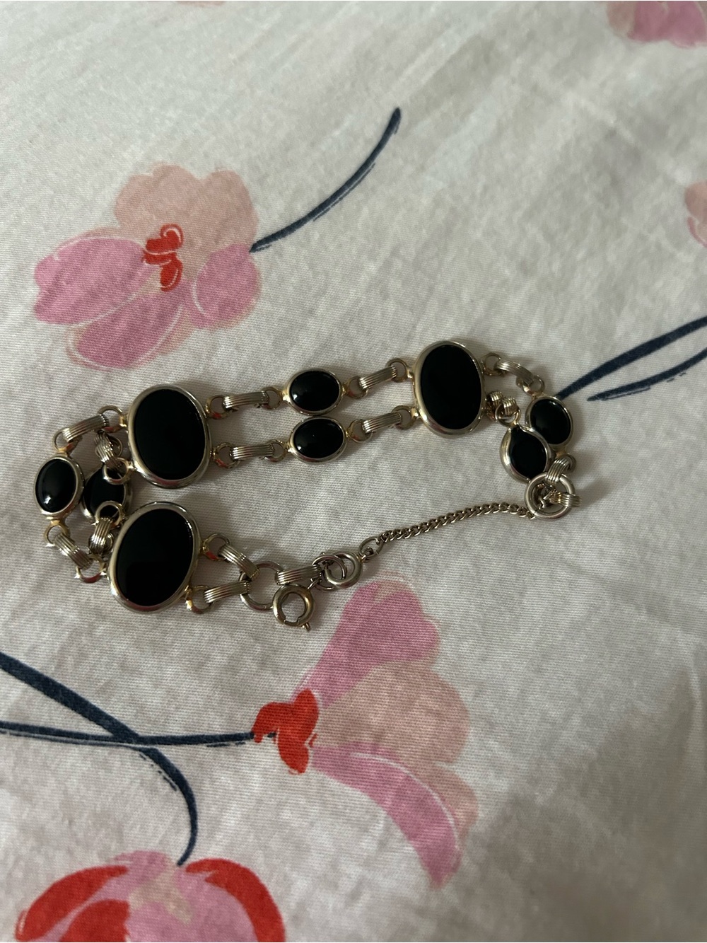 Black Onyx Oval Link Bracelet - Women Jewelry